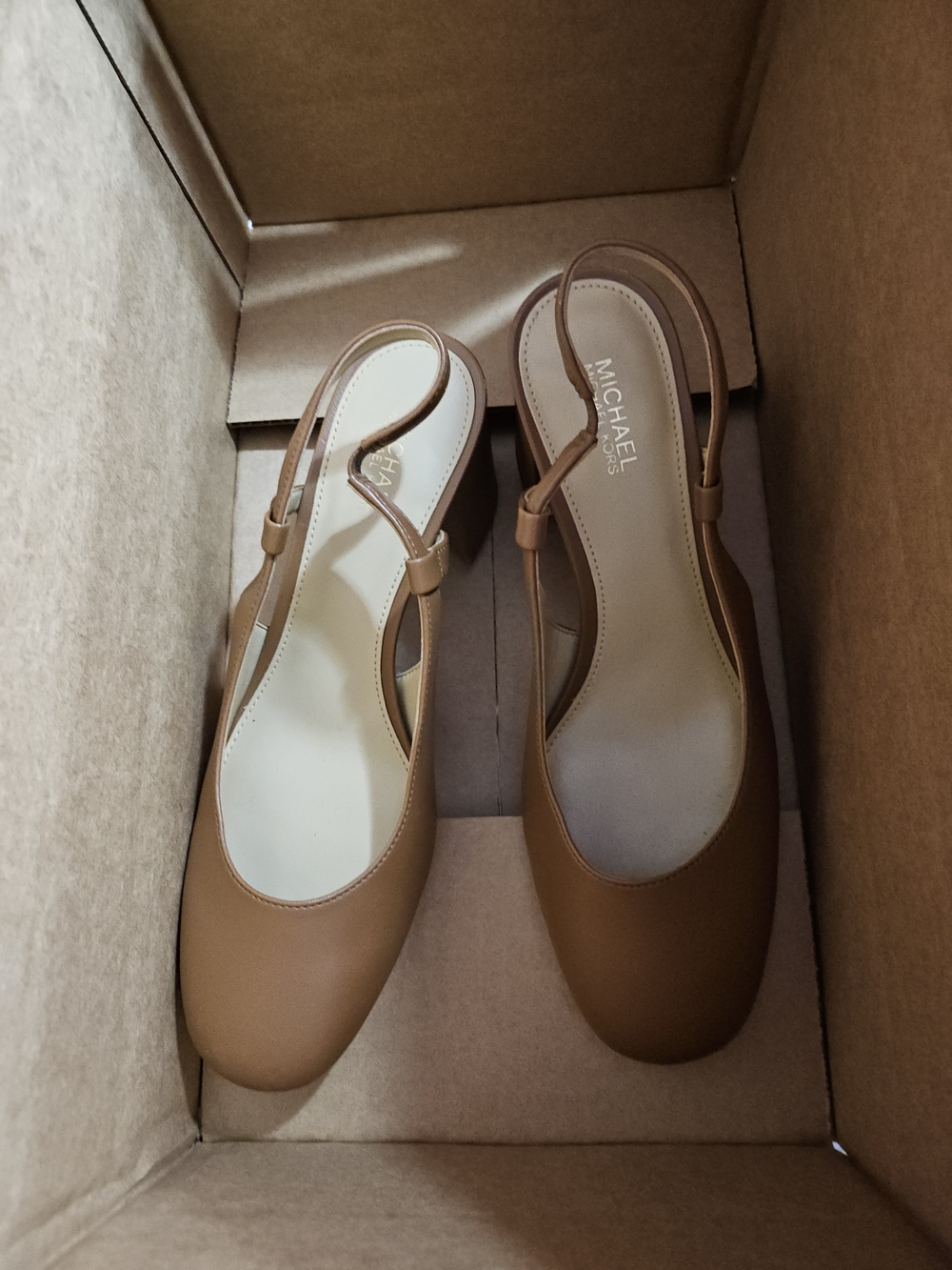 MICHAEL Michael Kors Brown Slingback Chunky Heel New 6.5